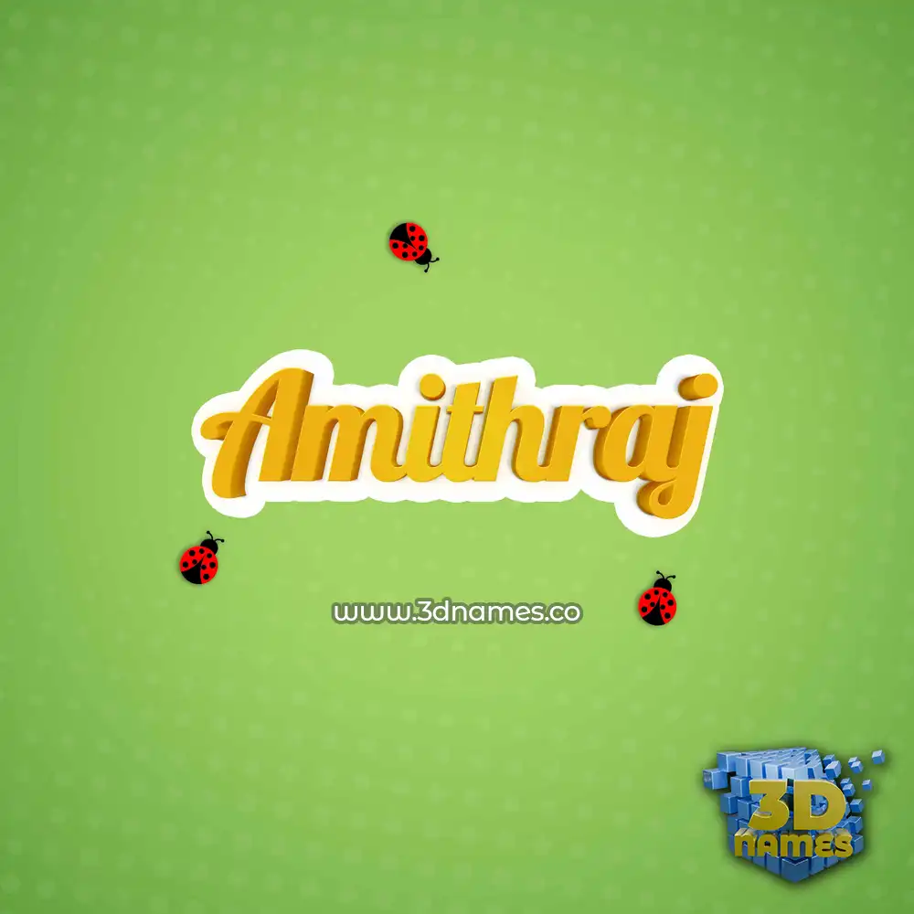 amithraj in Ladybugs style - 3D name wallpaper