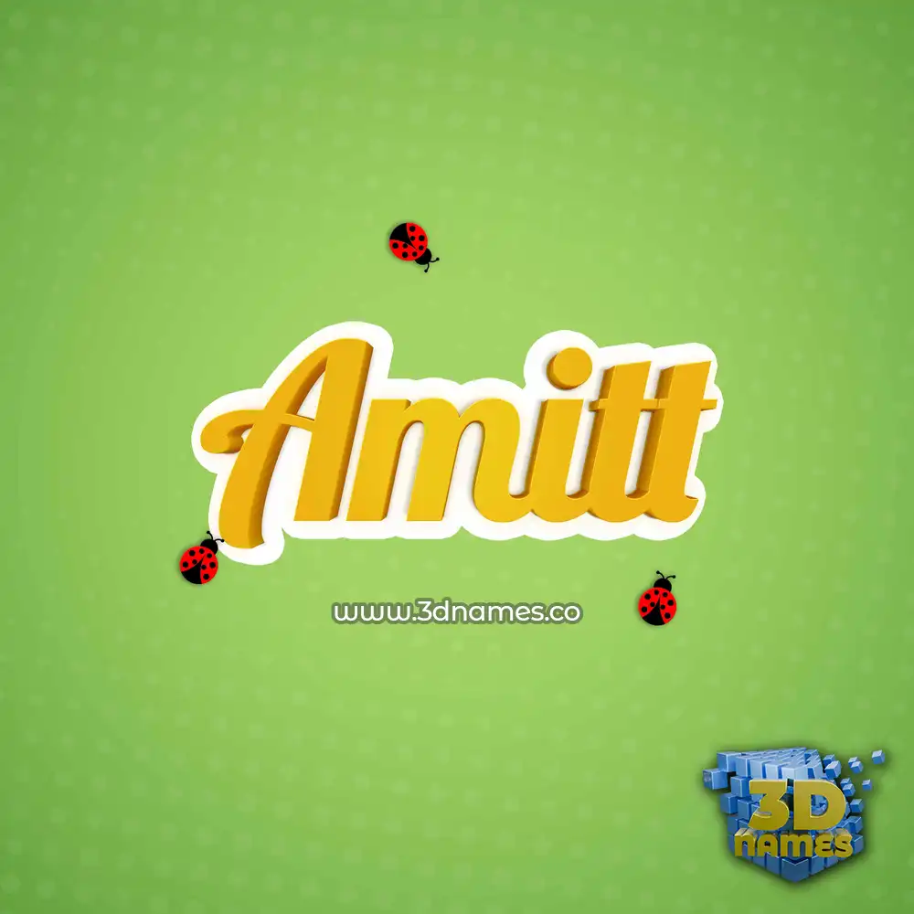 amitt in Ladybugs style - 3D name wallpaper