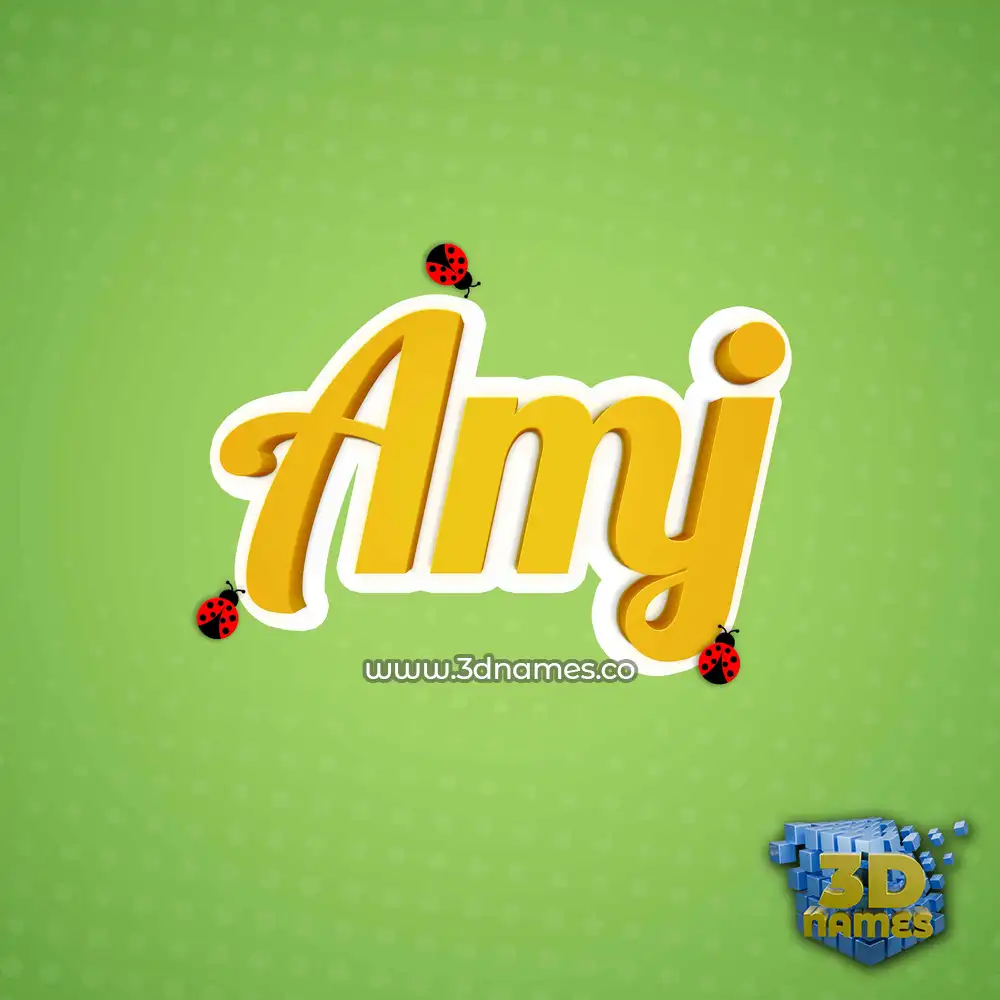 amj in Ladybugs style - 3D name wallpaper