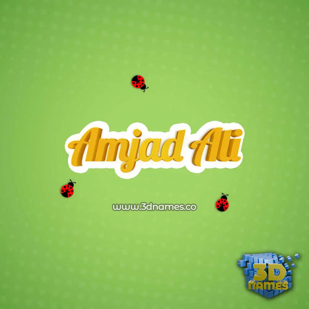 amjad ali in Ladybugs style - 3D name wallpaper