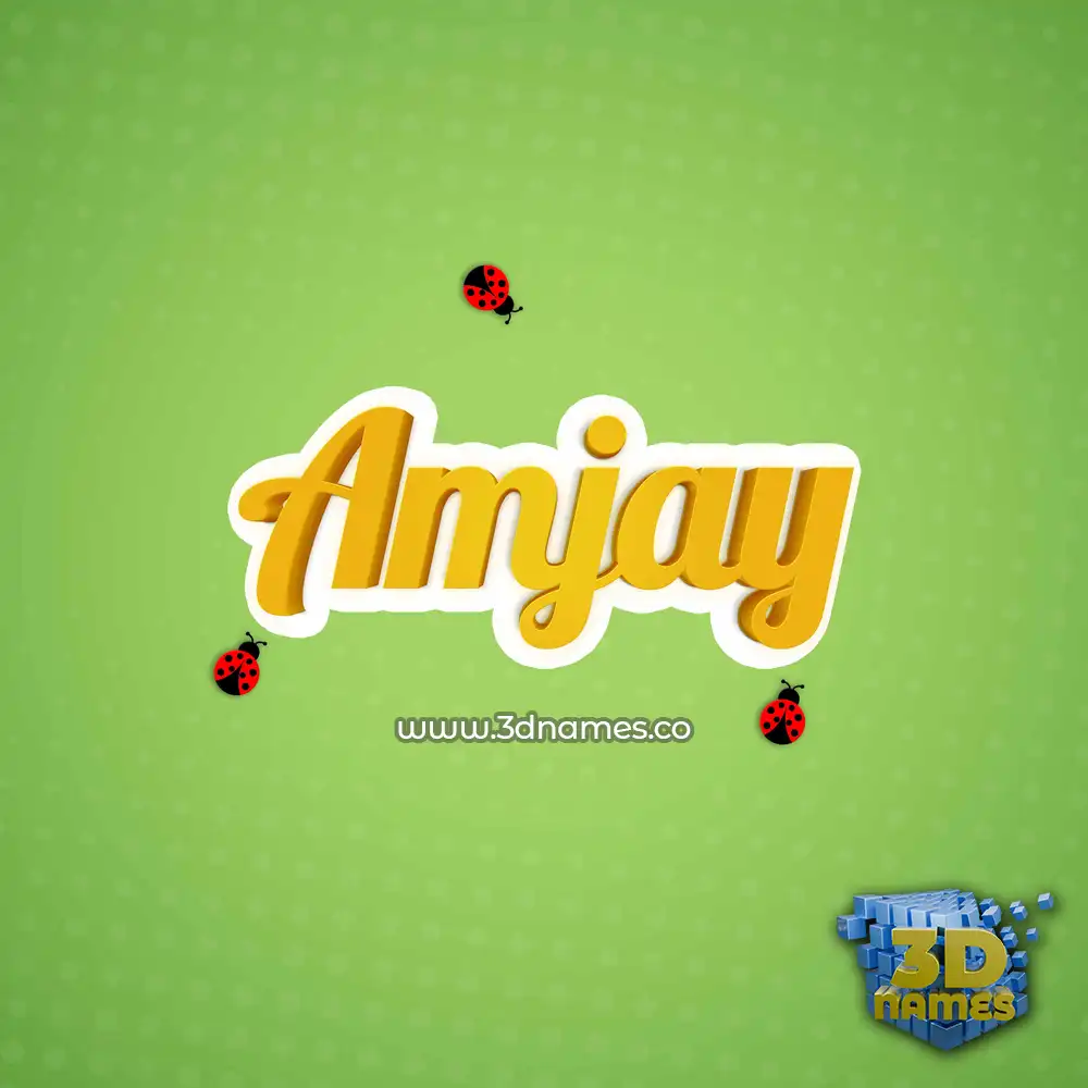 amjay in Ladybugs style - 3D name wallpaper