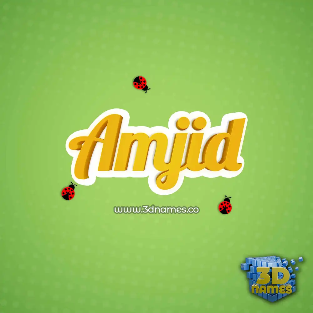 amjid in Ladybugs style - 3D name wallpaper