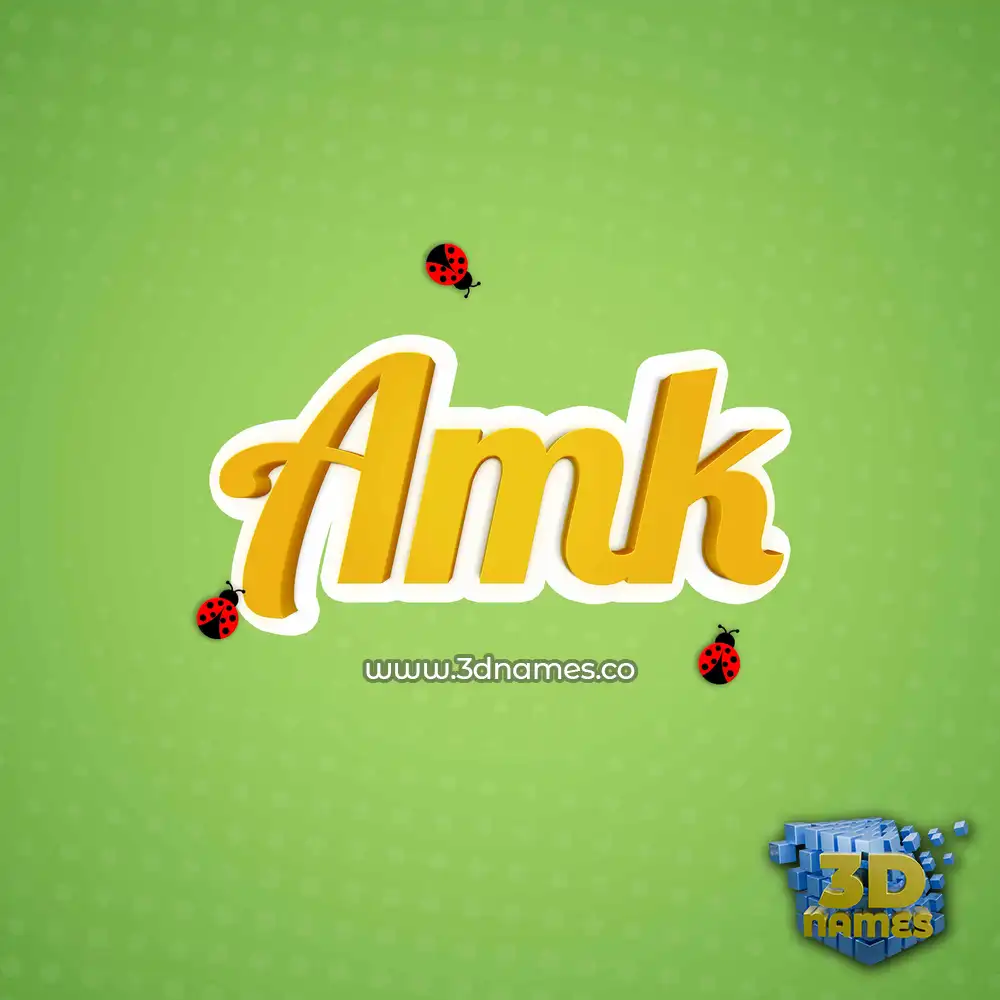 amk in Ladybugs style - 3D name wallpaper