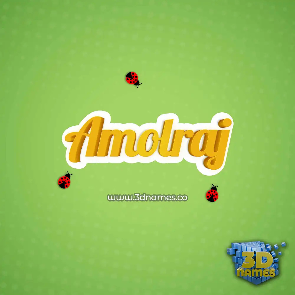 amolraj in Ladybugs style - 3D name wallpaper