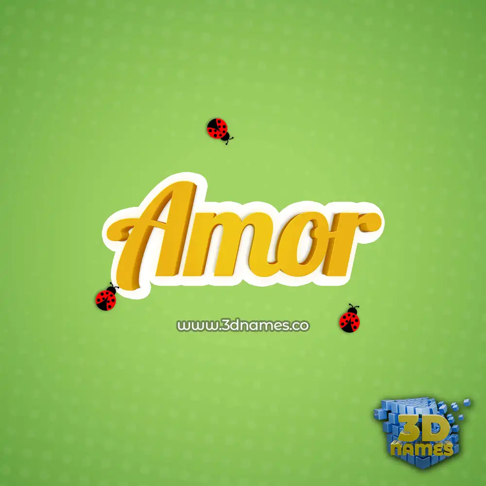 amor in Ladybugs style - 3D name wallpaper