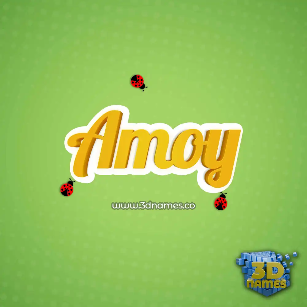 amoy in Ladybugs style - 3D name wallpaper