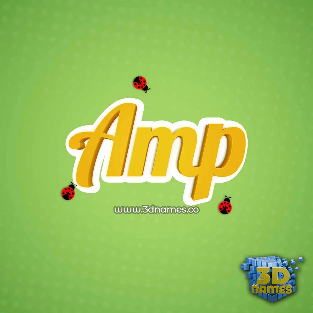 amp in Ladybugs style - 3D name wallpaper