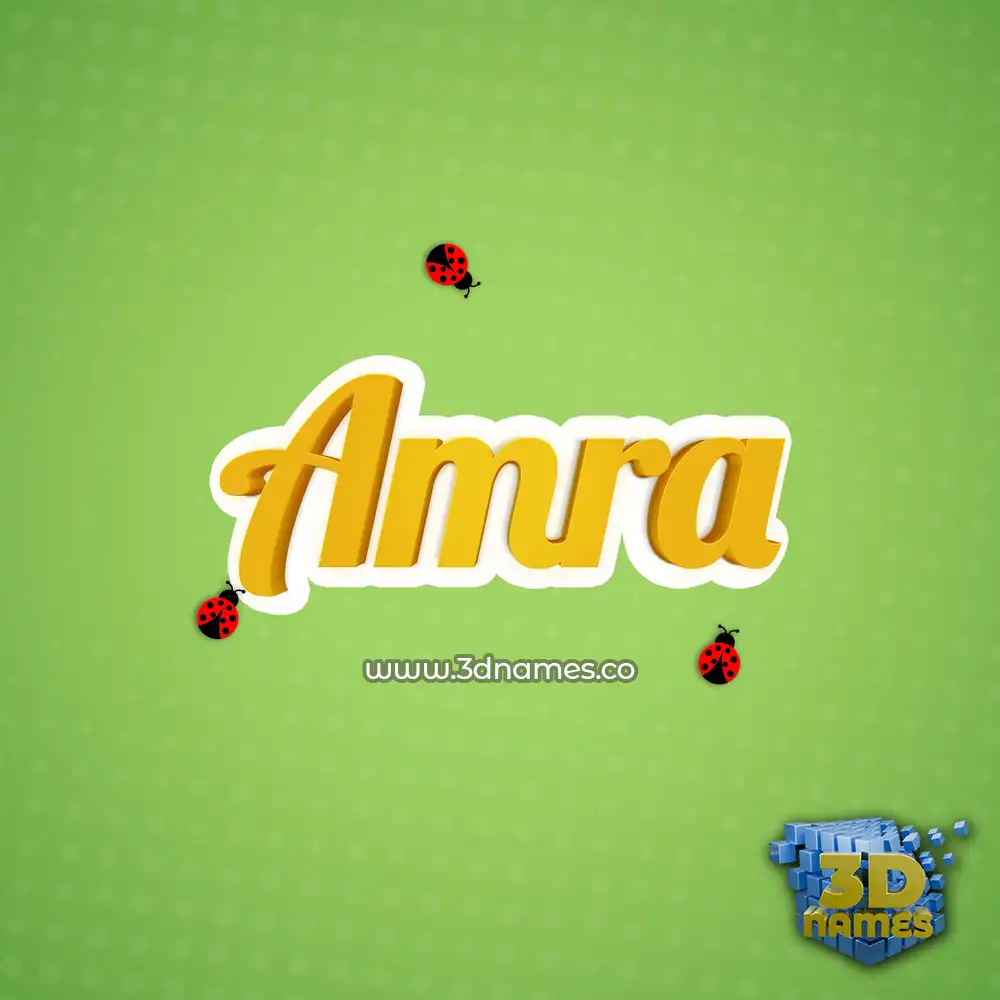 amra in Ladybugs style - 3D name wallpaper