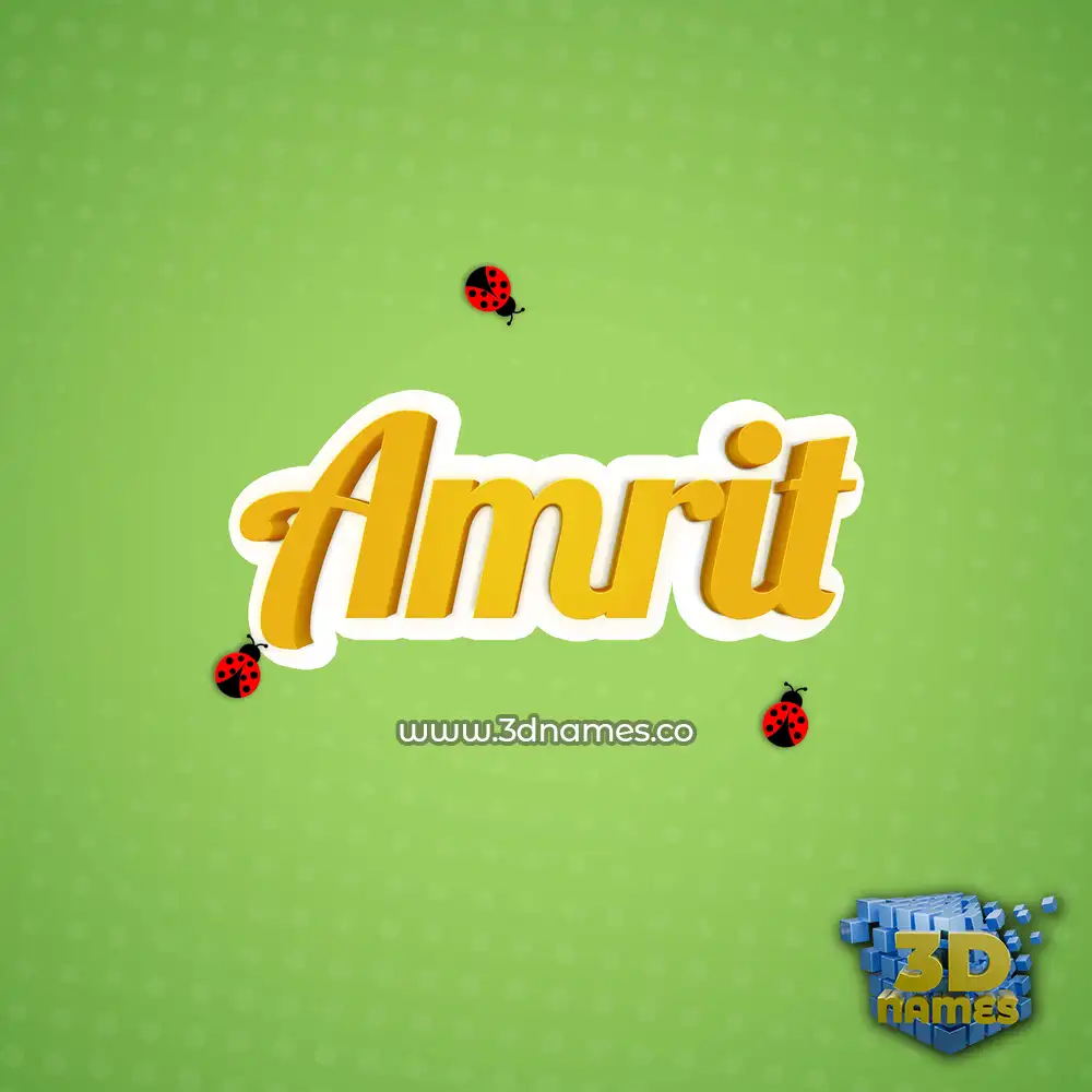 amrit in Ladybugs style - 3D name wallpaper