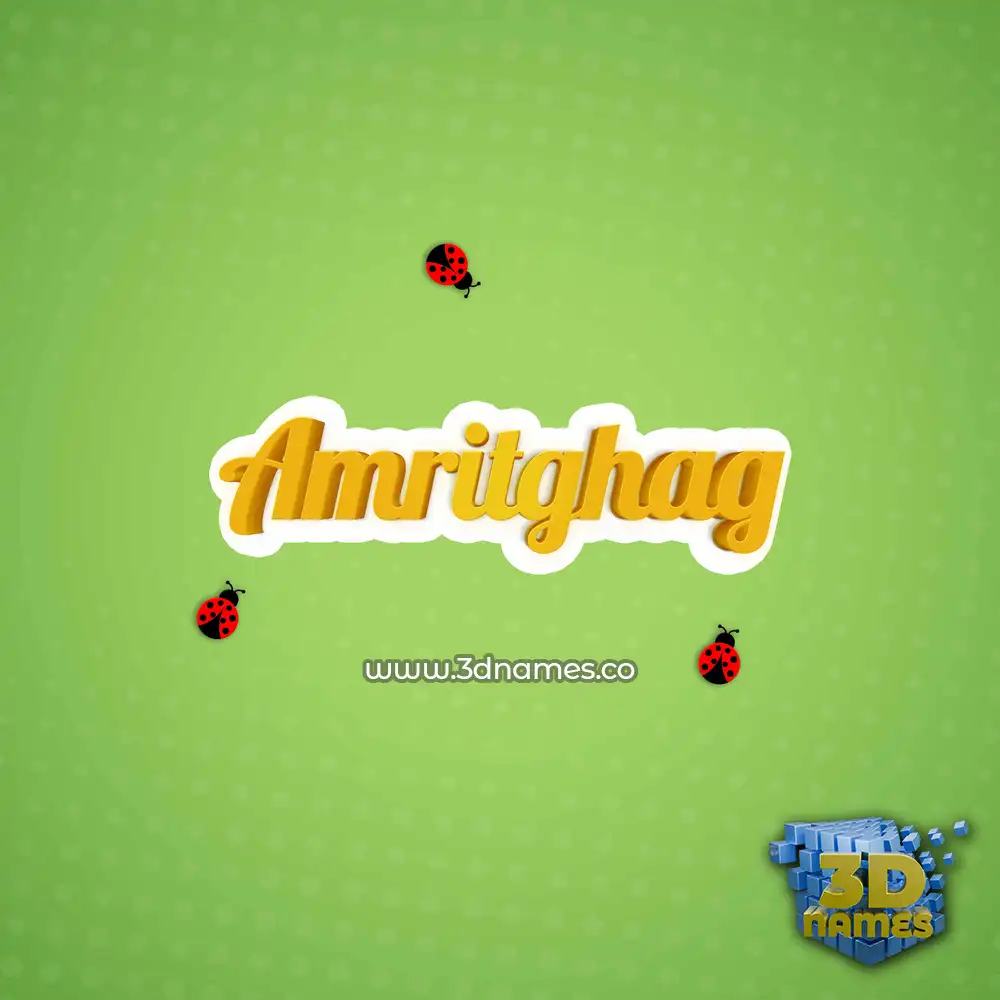 amritghag in Ladybugs style - 3D name wallpaper