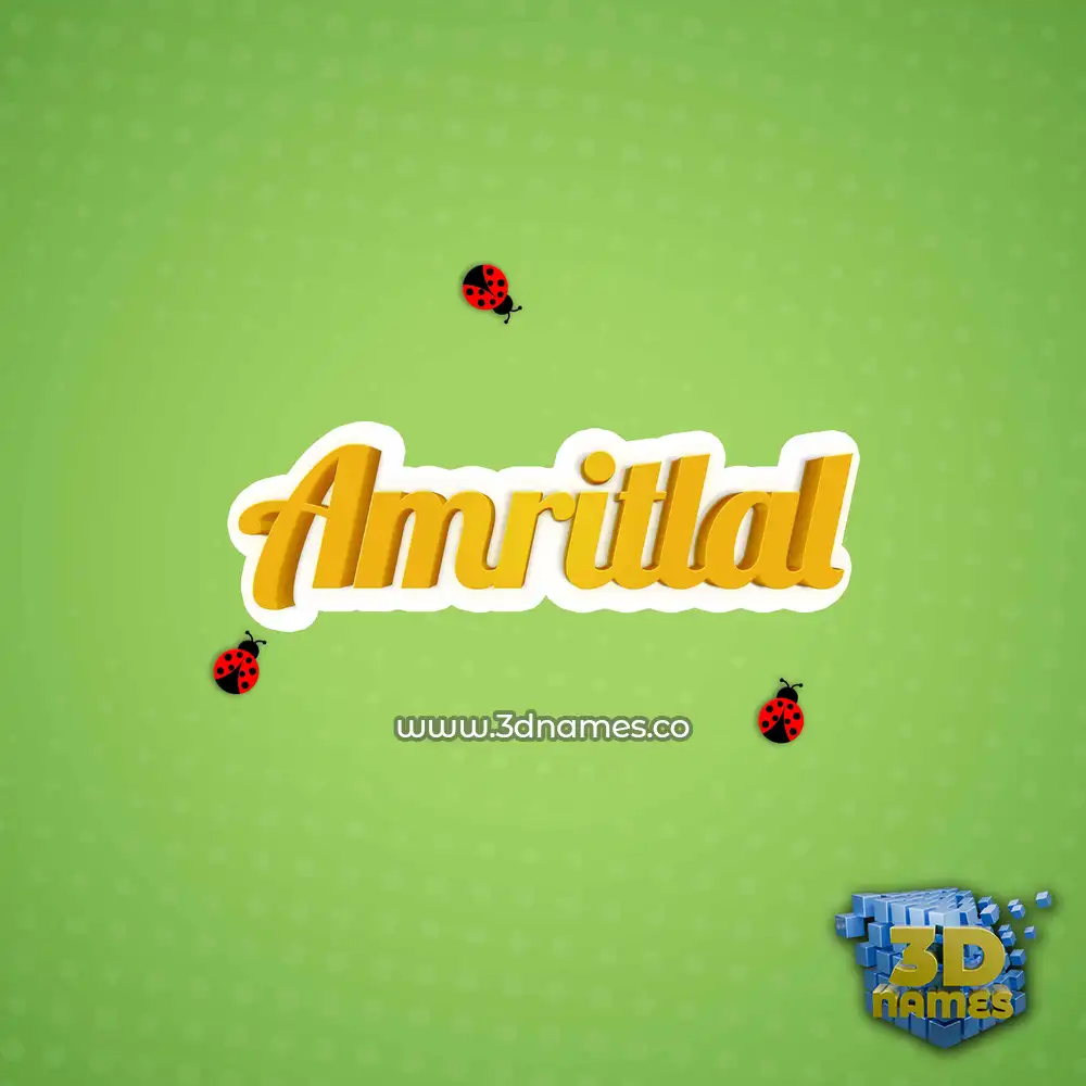 amritlal in Ladybugs style - 3D name wallpaper