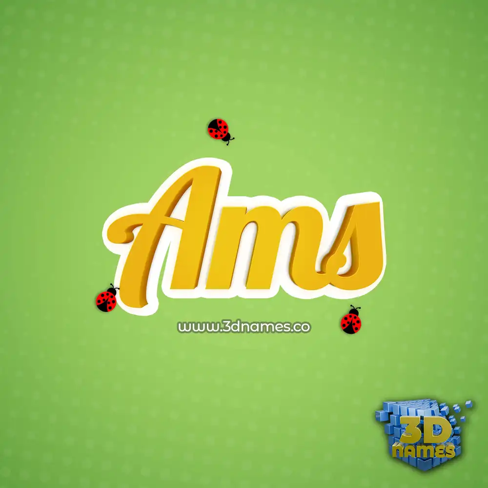 ams in Ladybugs style - 3D name wallpaper