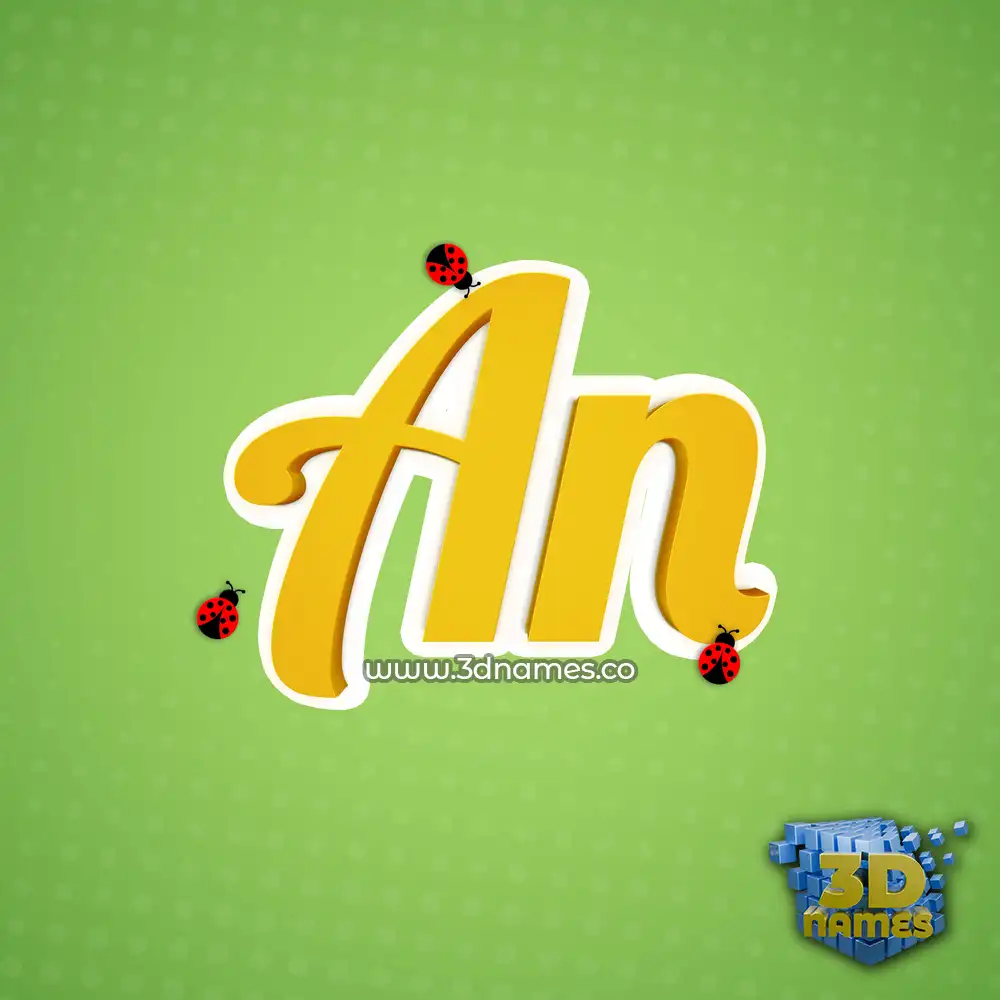 an in Ladybugs style - 3D name wallpaper