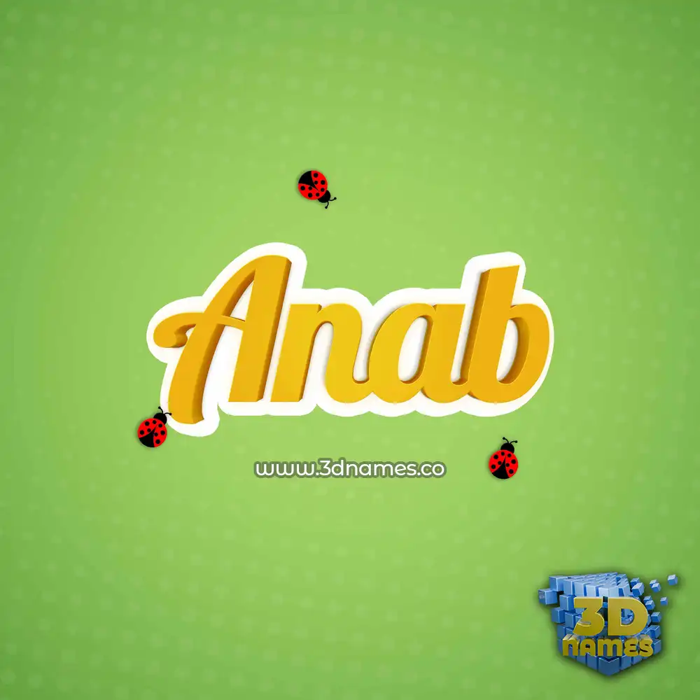 anab in Ladybugs style - 3D name wallpaper