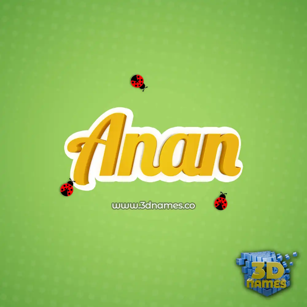 anan in Ladybugs style - 3D name wallpaper