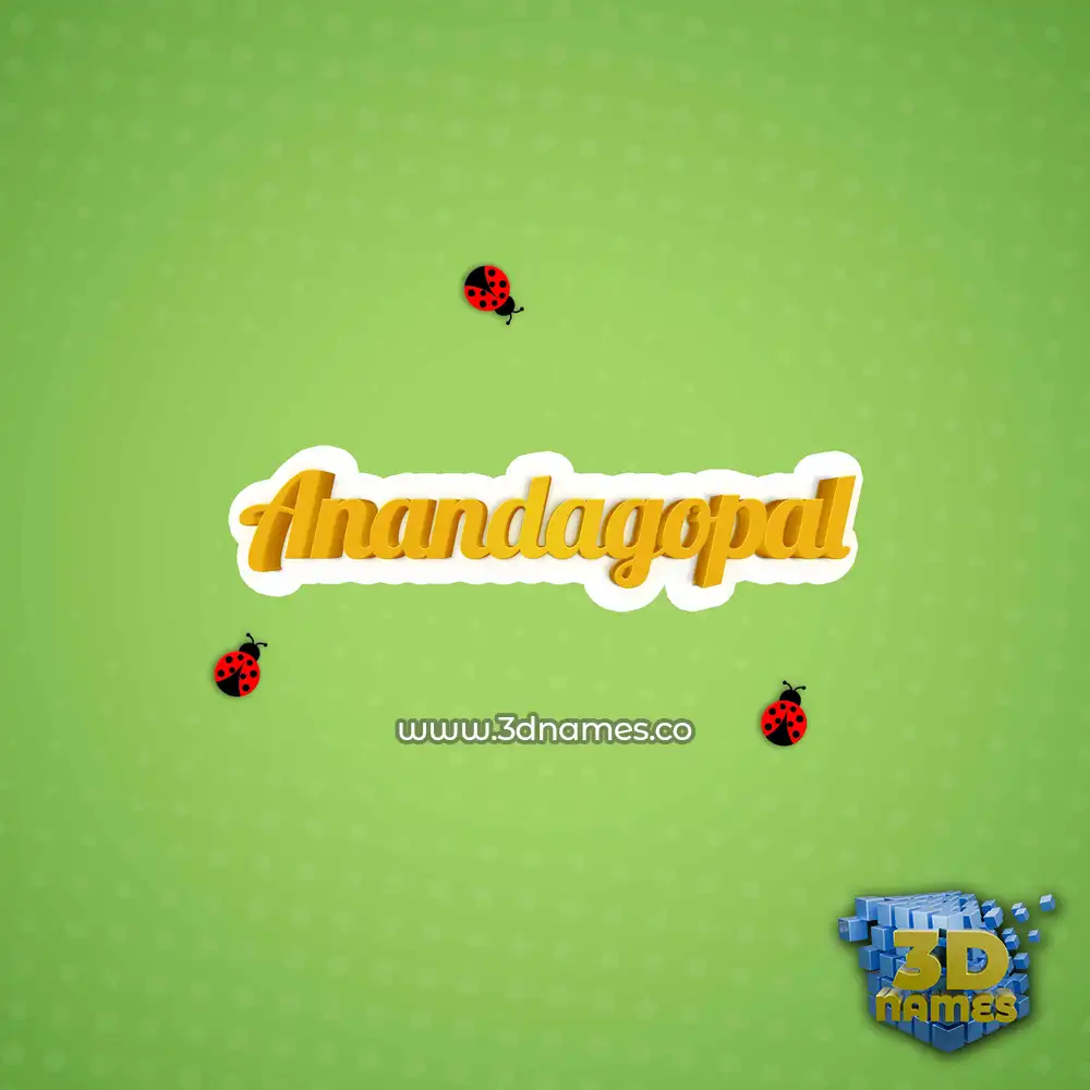 anandagopal in Ladybugs style - 3D name wallpaper