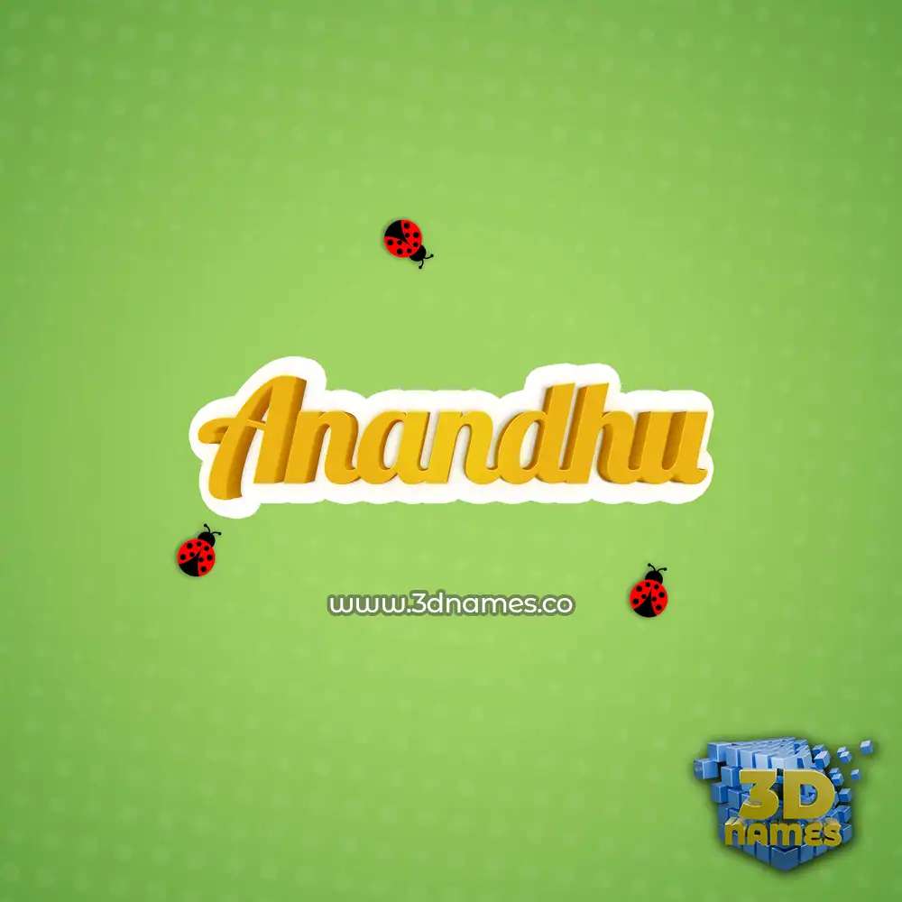 anandhu in Ladybugs style - 3D name wallpaper