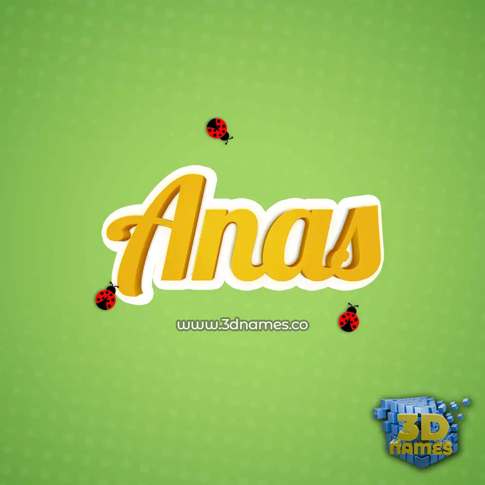 anas in Ladybugs style - 3D name wallpaper