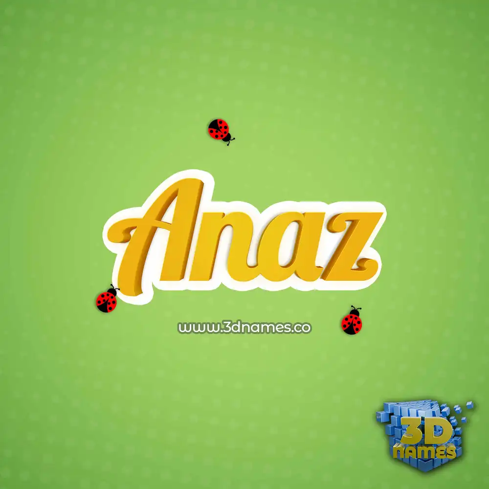 anaz in Ladybugs style - 3D name wallpaper