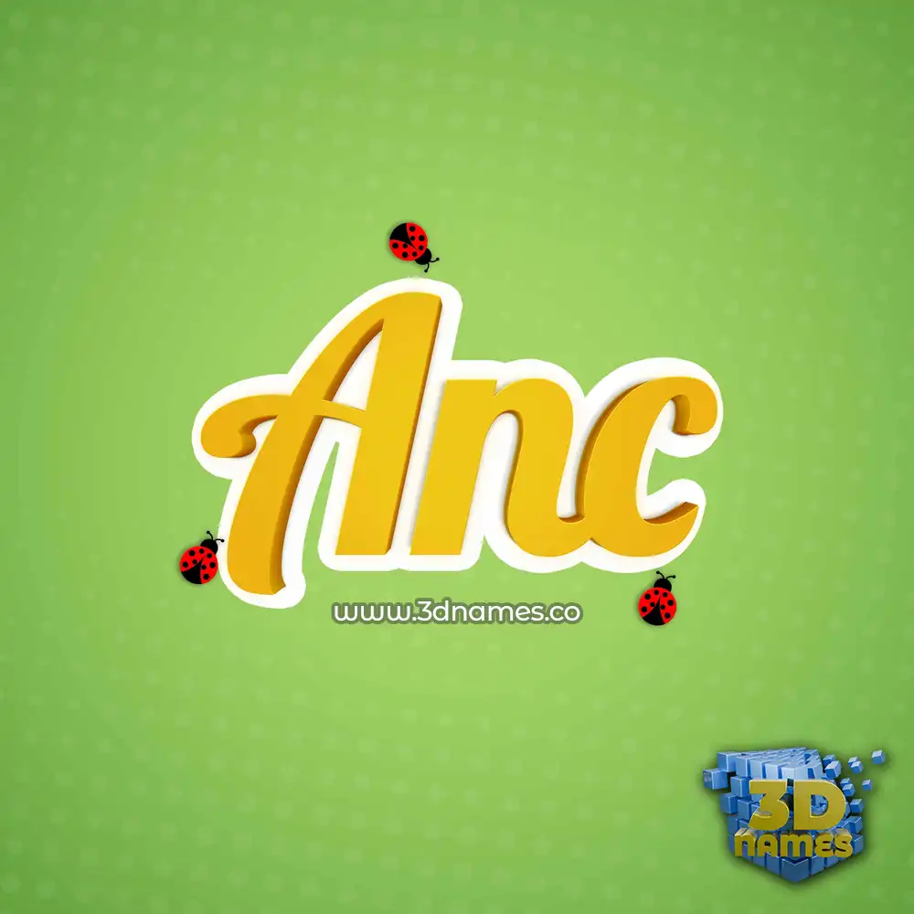 anc in Ladybugs style - 3D name wallpaper