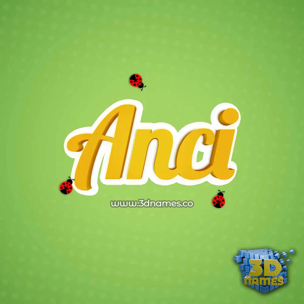 anci in Ladybugs style - 3D name wallpaper