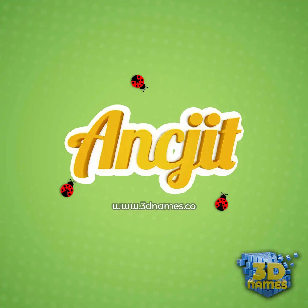 ancjit in Ladybugs style - 3D name wallpaper