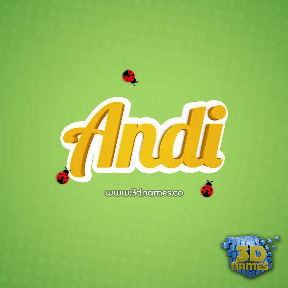 andi in Ladybugs style - 3D name wallpaper