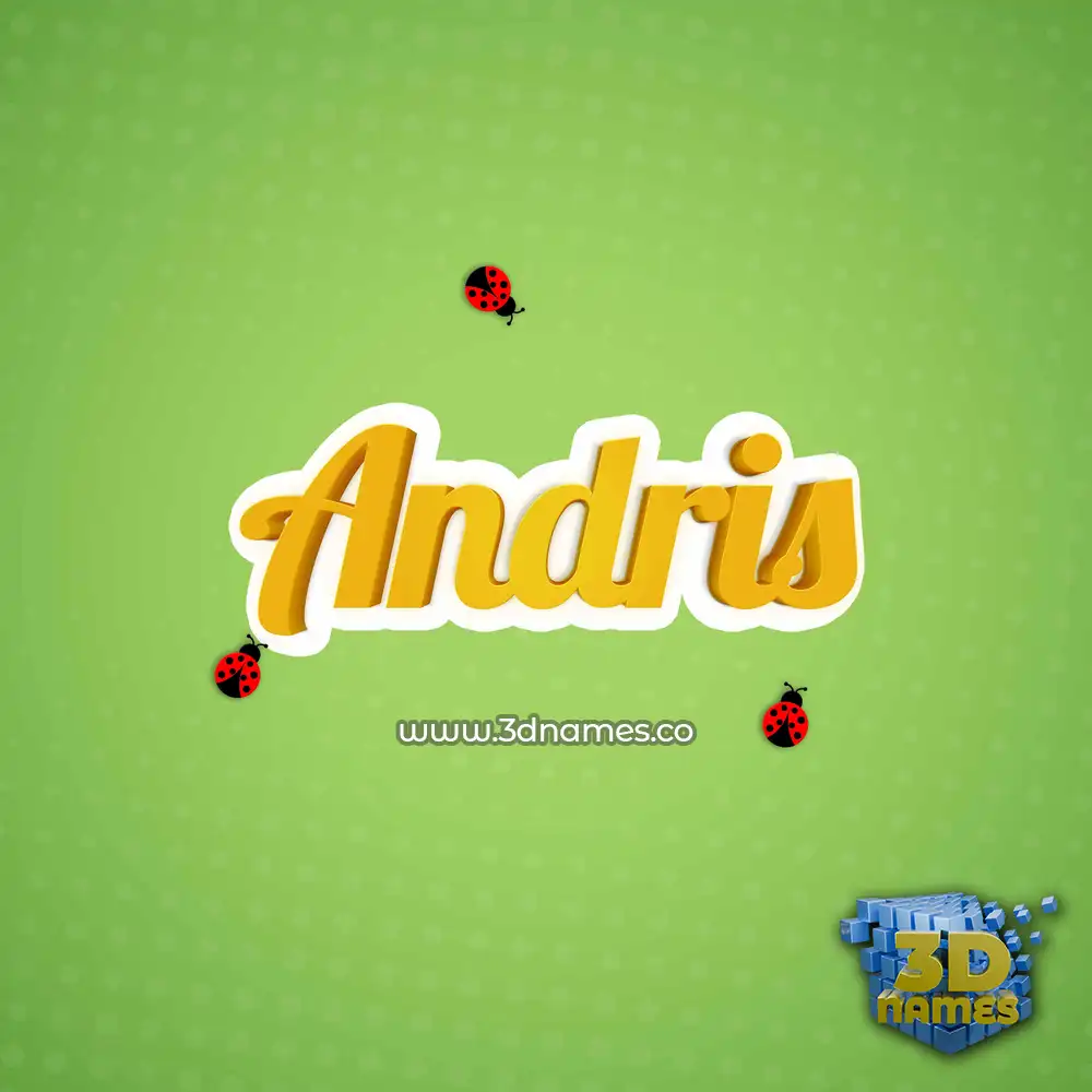 andris in Ladybugs style - 3D name wallpaper
