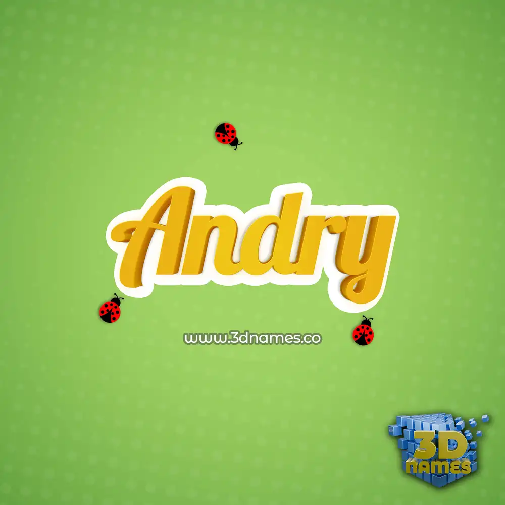 andry in Ladybugs style - 3D name wallpaper