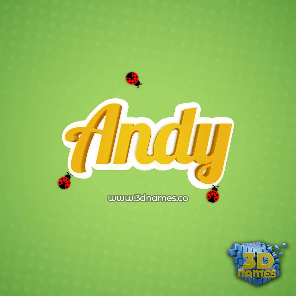 andy in Ladybugs style - 3D name wallpaper