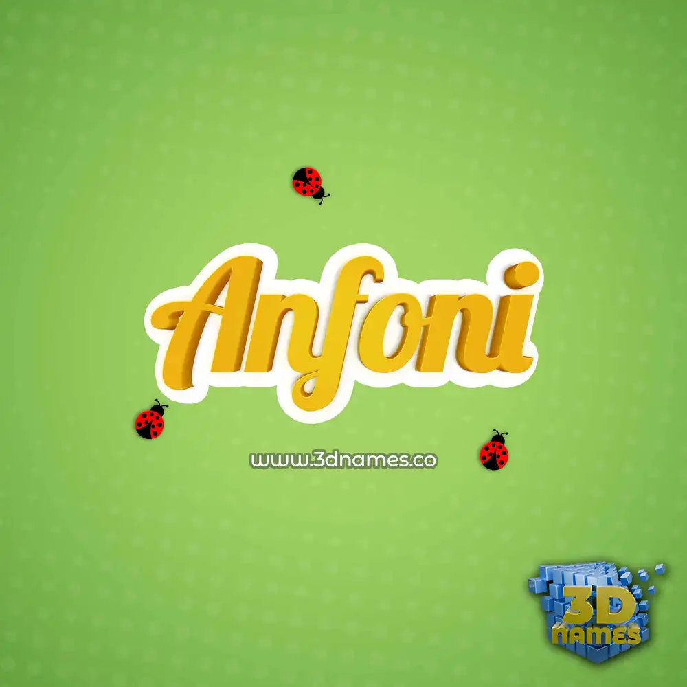 anfoni in Ladybugs style - 3D name wallpaper