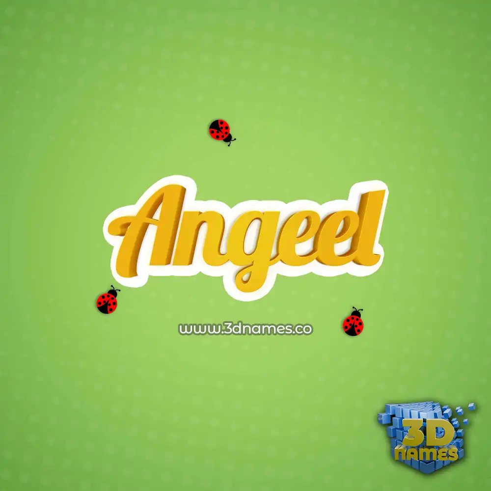 angeel in Ladybugs style - 3D name wallpaper