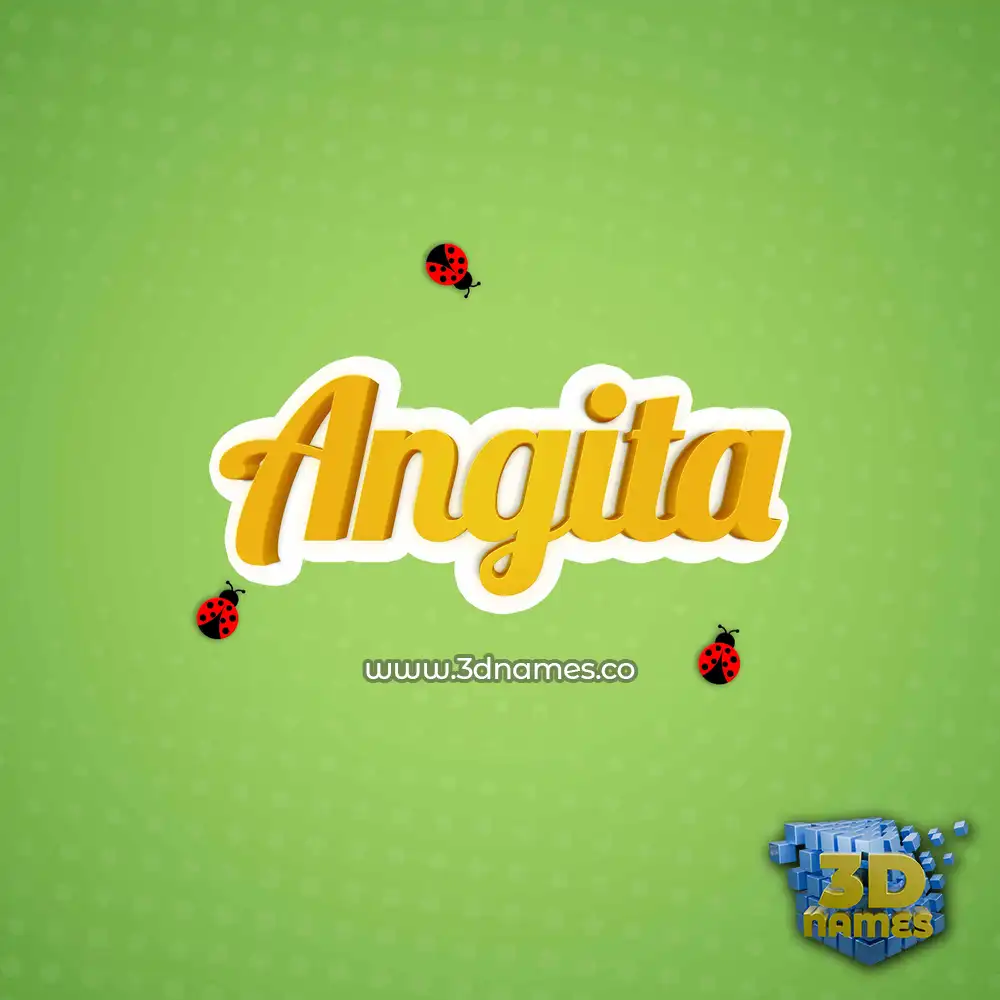 angita in Ladybugs style - 3D name wallpaper