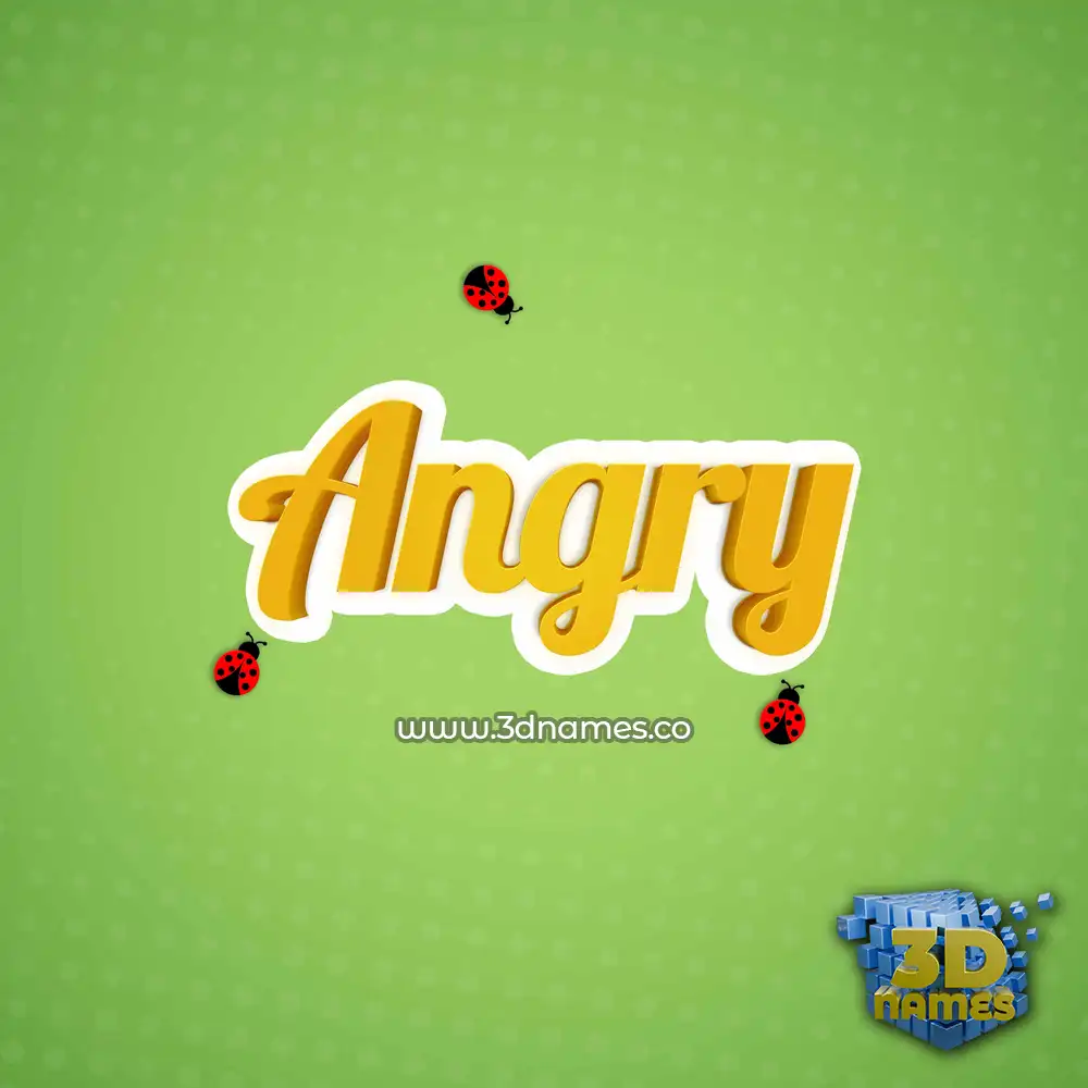 angry in Ladybugs style - 3D name wallpaper