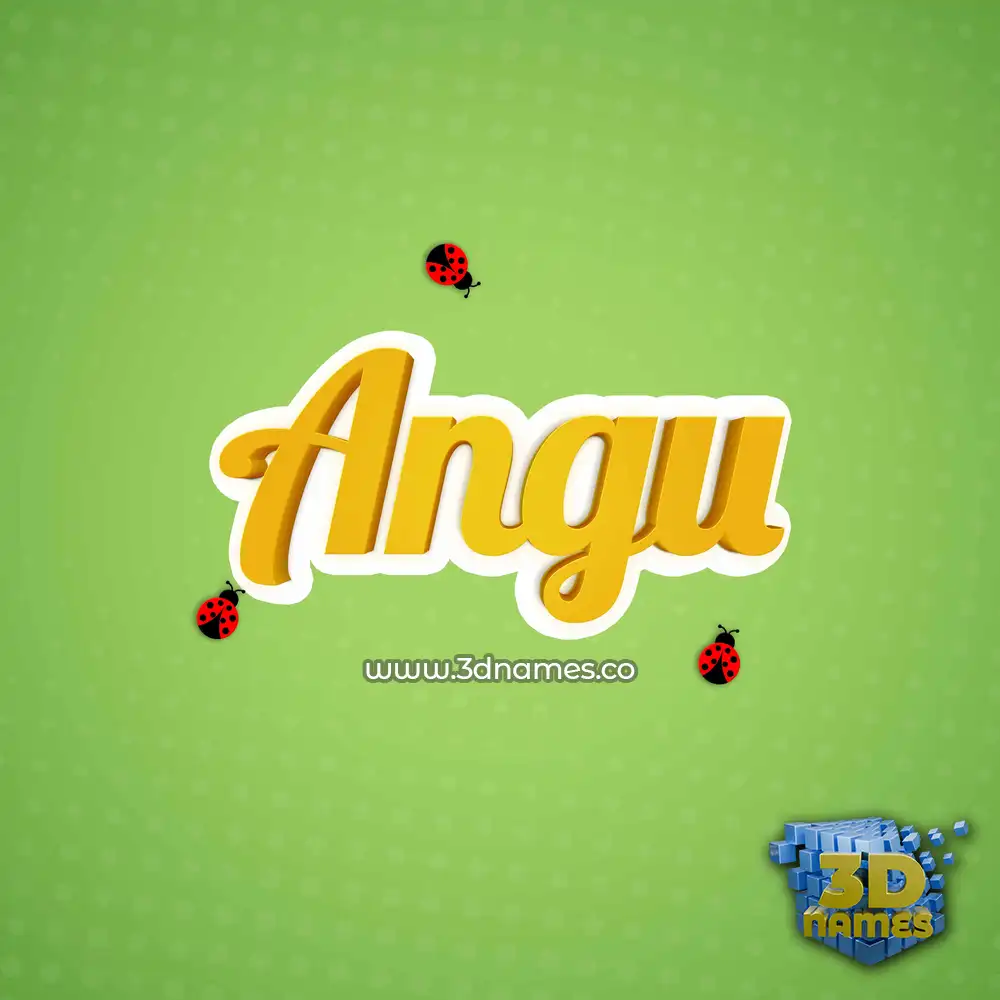 angu in Ladybugs style - 3D name wallpaper
