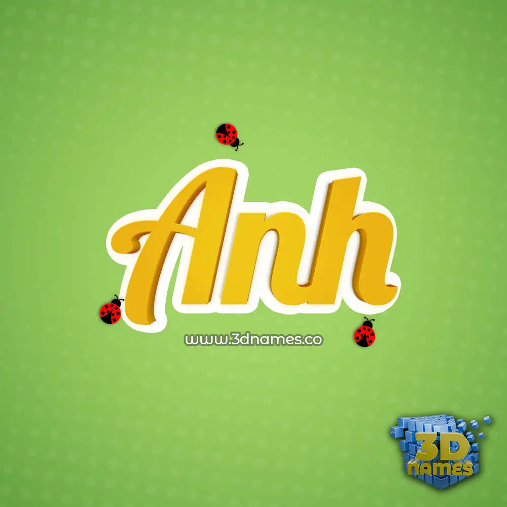 anh in Ladybugs style - 3D name wallpaper