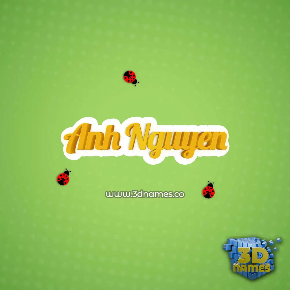 anh nguyen in Ladybugs style - 3D name wallpaper