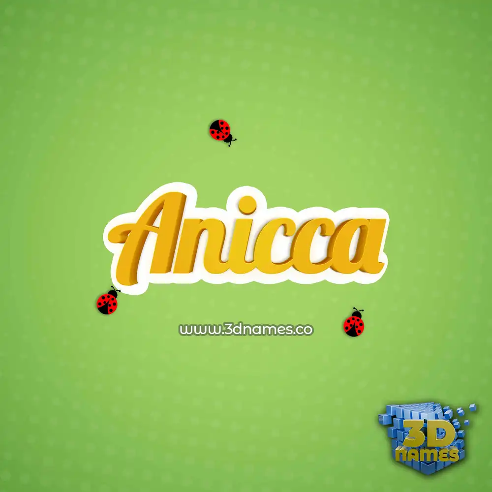 anicca in Ladybugs style - 3D name wallpaper