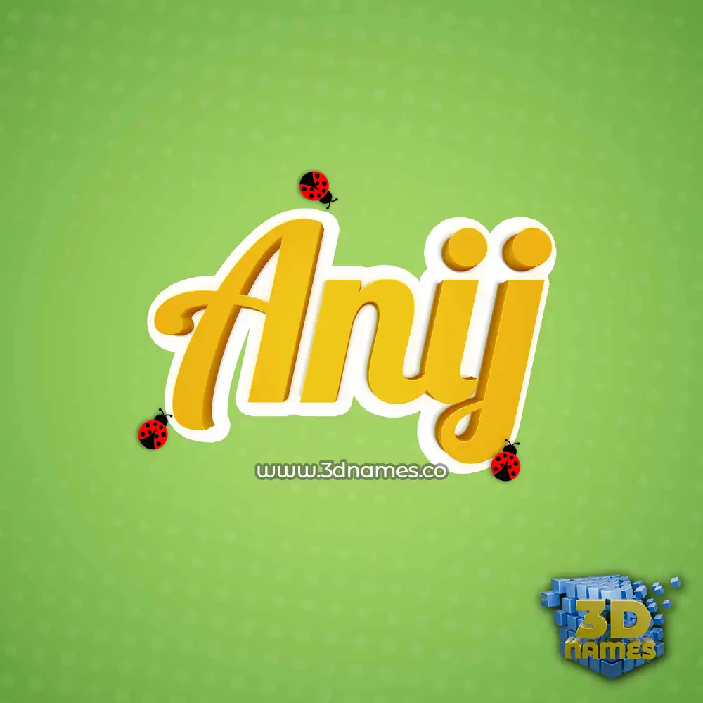 anij in Ladybugs style - 3D name wallpaper
