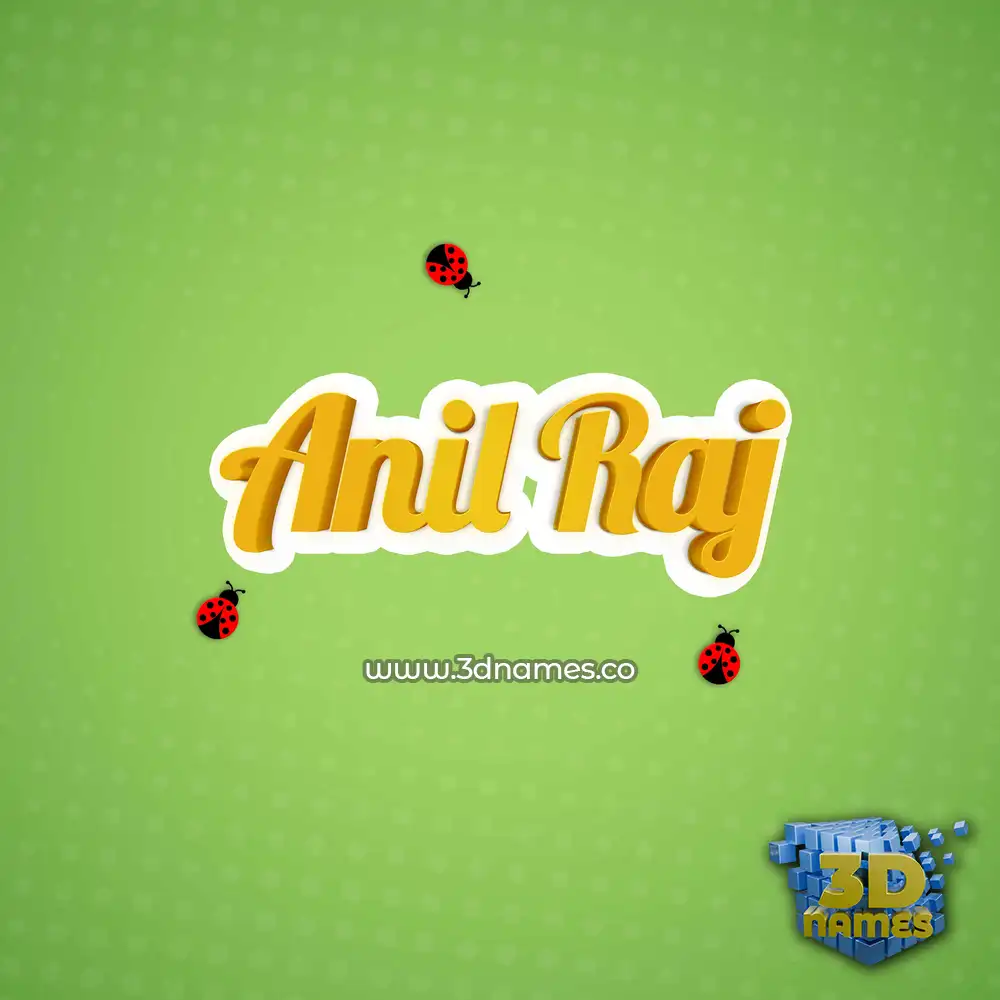 anil raj in Ladybugs style - 3D name wallpaper