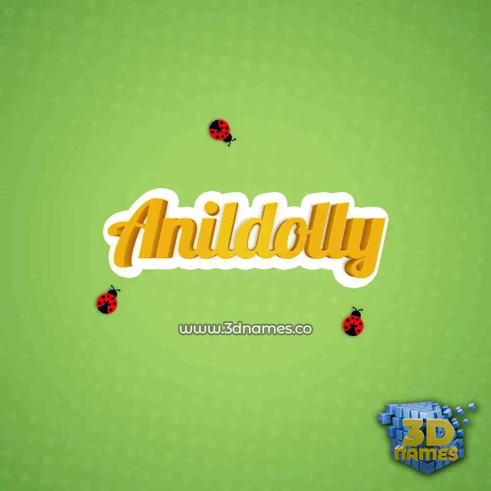 anildolly in Ladybugs style - 3D name wallpaper