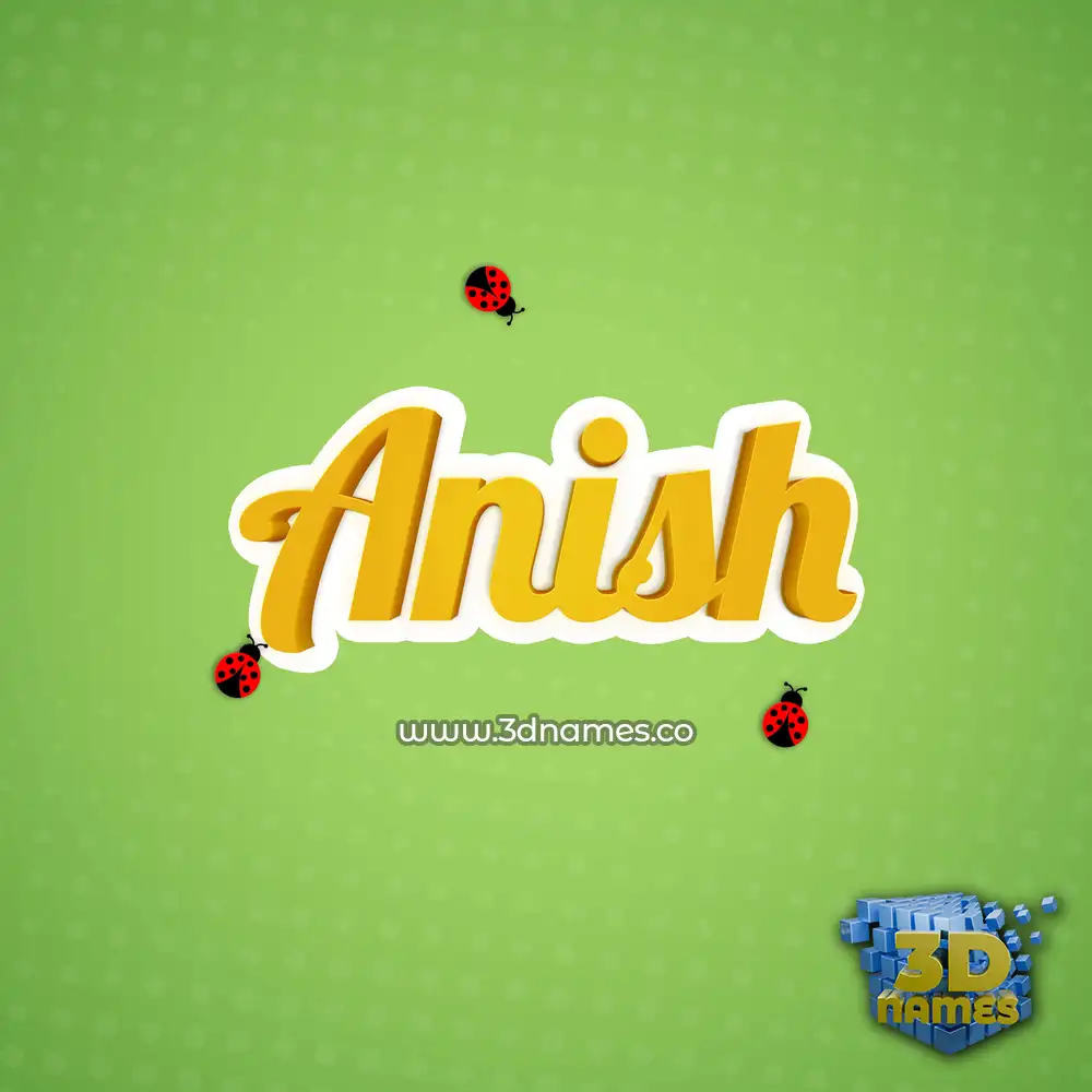anish in Ladybugs style - 3D name wallpaper