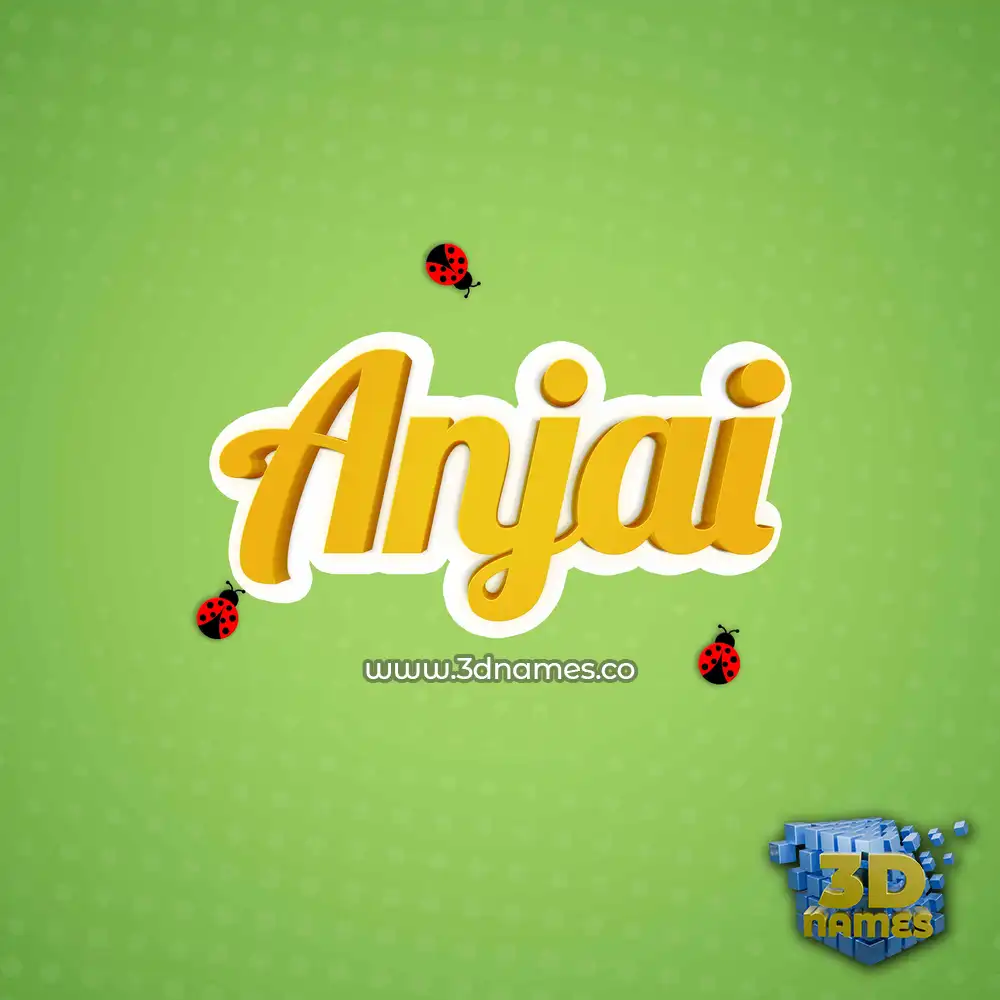 anjai in Ladybugs style - 3D name wallpaper