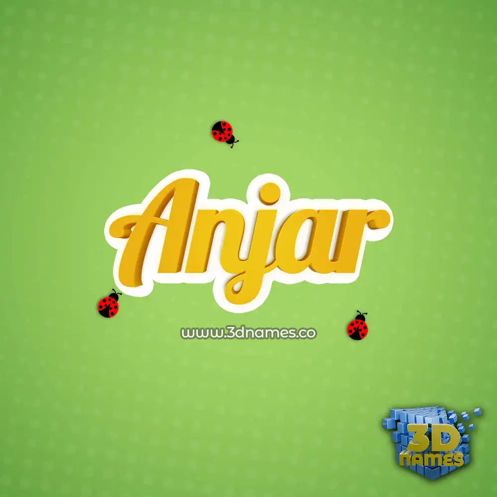 anjar in Ladybugs style - 3D name wallpaper