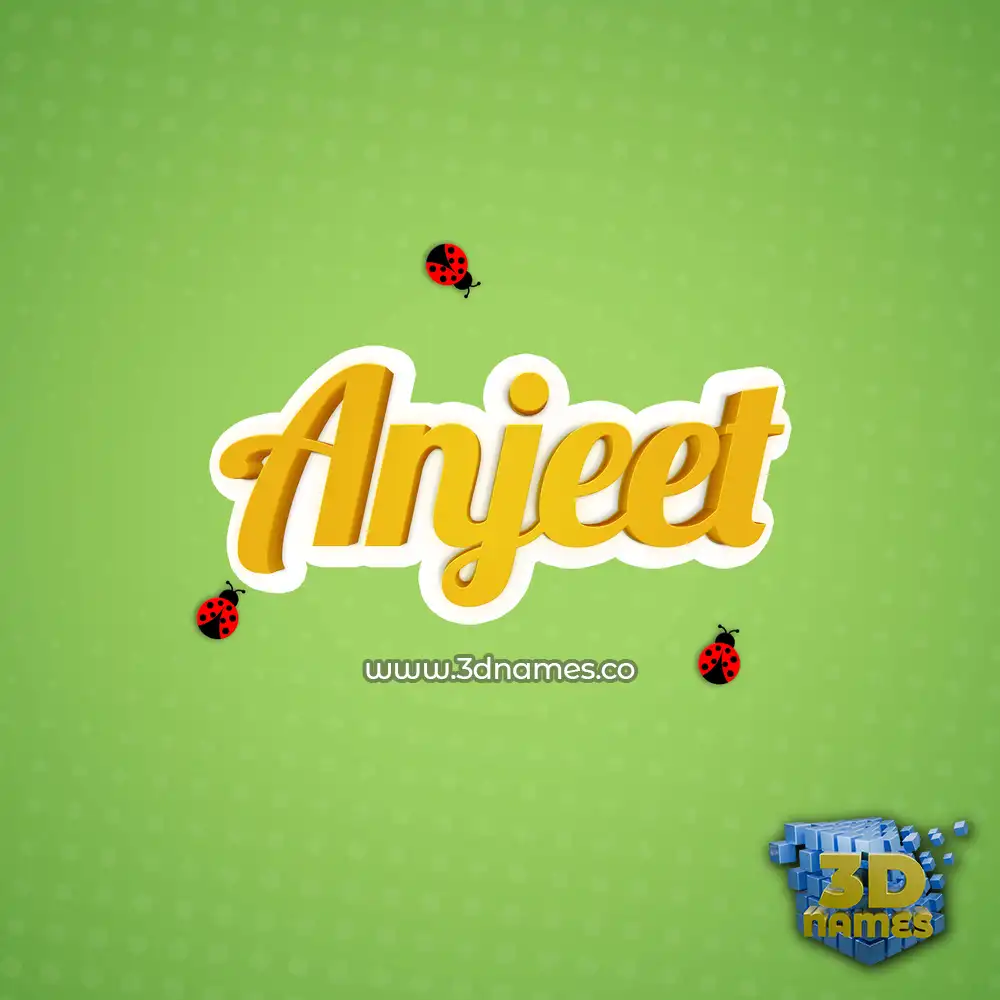 anjeet in Ladybugs style - 3D name wallpaper