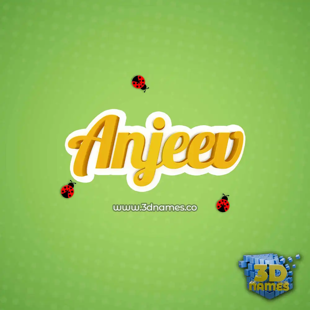 anjeev in Ladybugs style - 3D name wallpaper