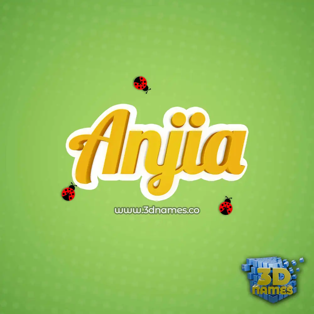 anjia in Ladybugs style - 3D name wallpaper