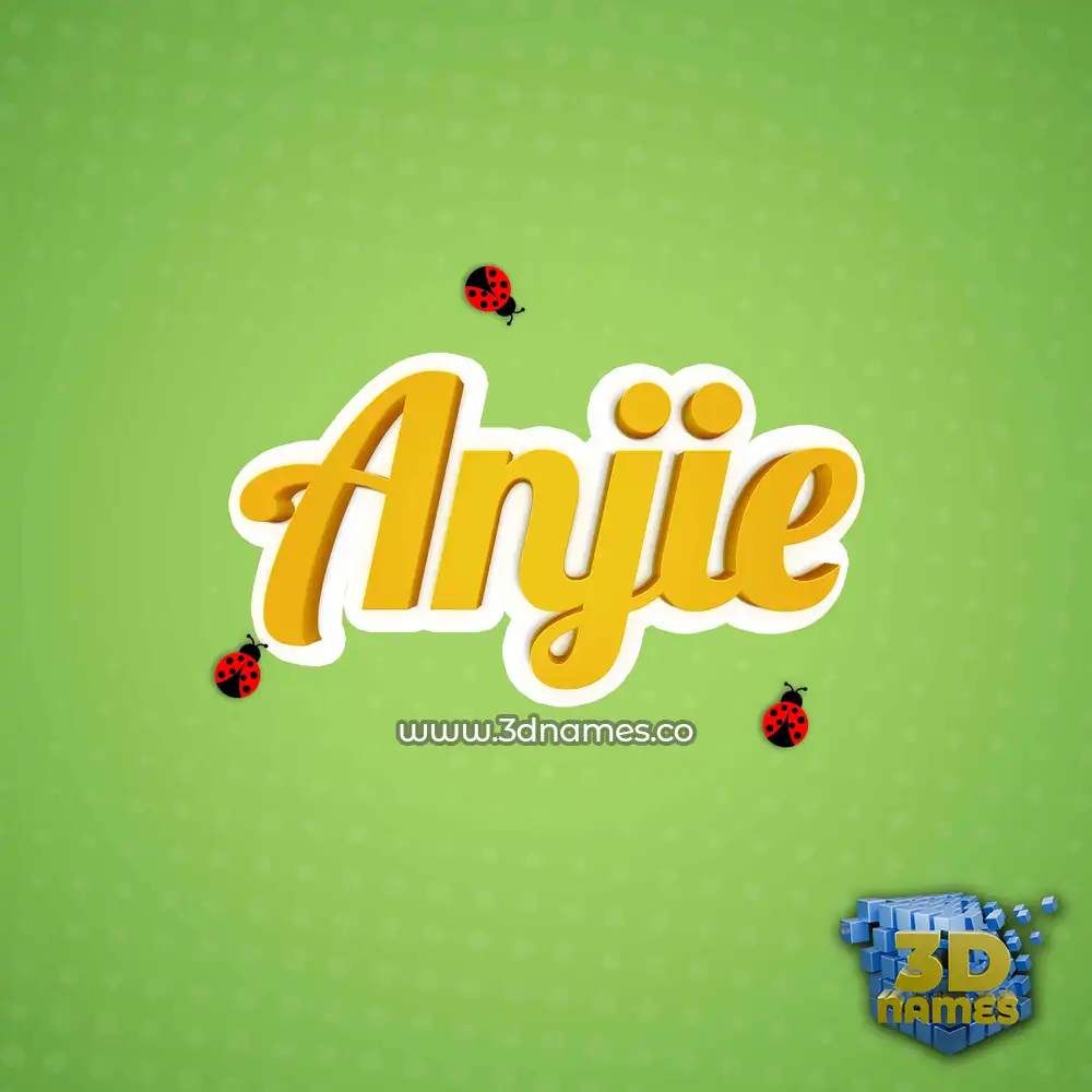anjie in Ladybugs style - 3D name wallpaper