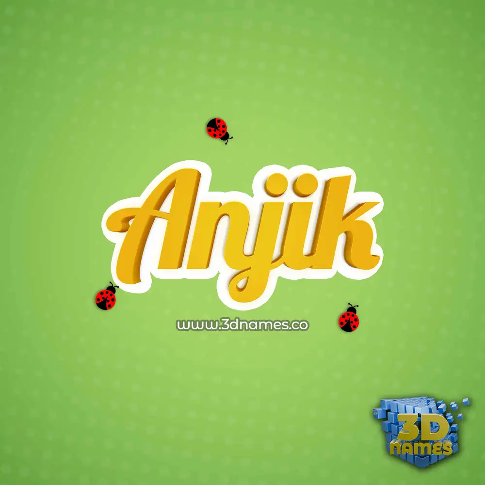 anjik in Ladybugs style - 3D name wallpaper
