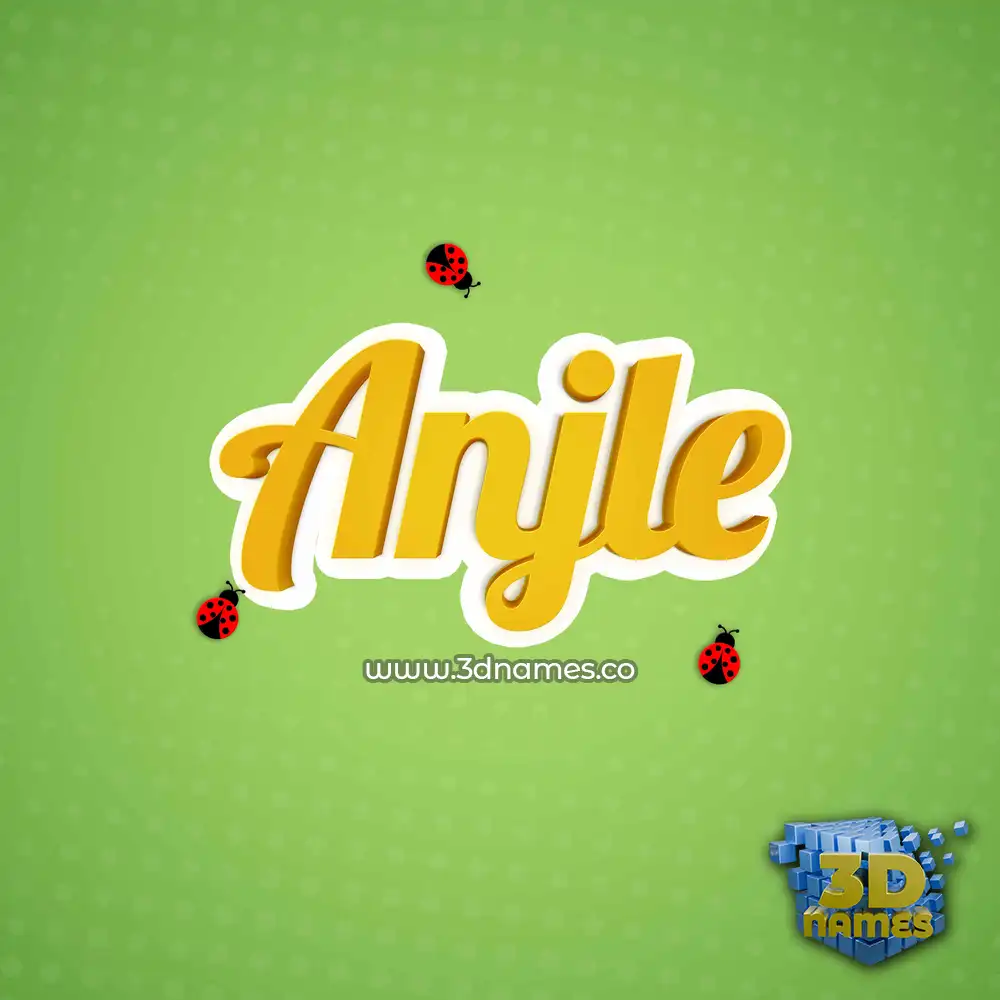 anjle in Ladybugs style - 3D name wallpaper